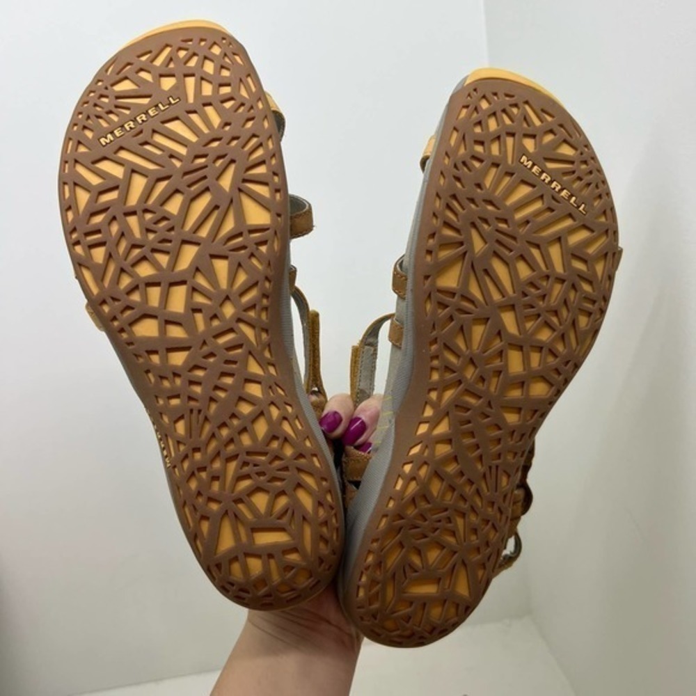 Merrell womens aster sport sandals ginger leather uppers cushion sole size 11 - Picture 8 of 11